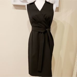 DKNY Black collard wrap dress